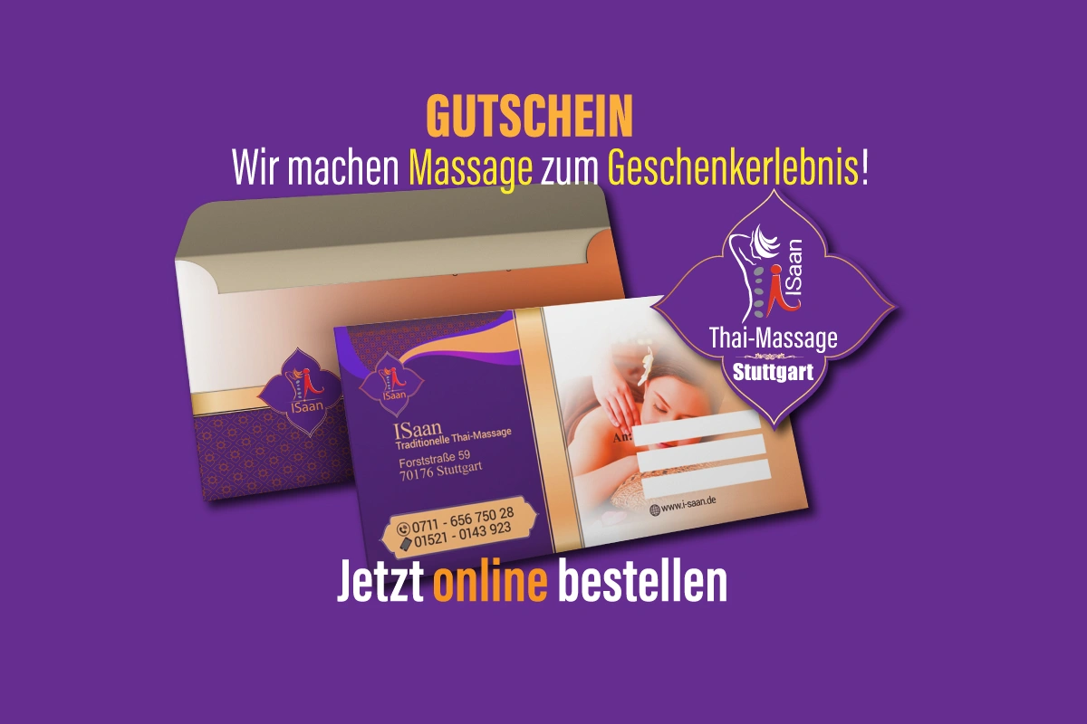 Massage-Gutschein mit Umschlag – ideal als Geschenk